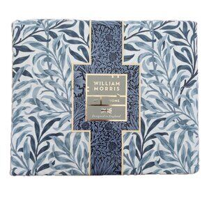 William Morris King Size Willow Bough Cotton Sheet Set - Indigo Botanical